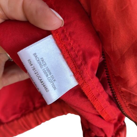 Eileen Fisher Silk Anorak Jacket Red Small INVS7 - Picture 8 of 12